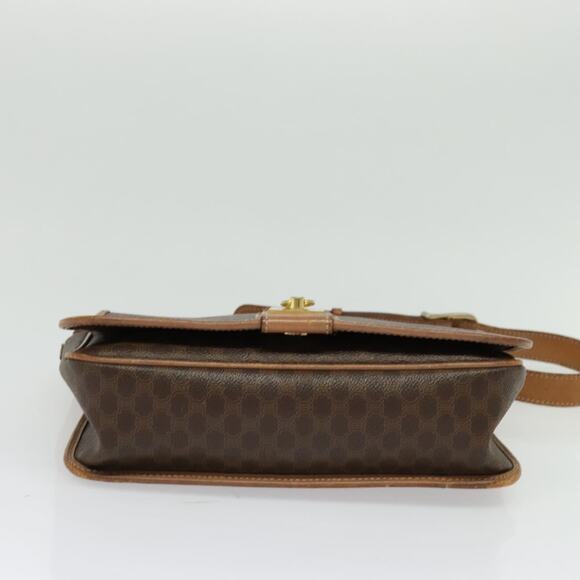 CELINE Macadam Canvas Shoulder Bag Pvc Leather Brown Gold - Picture 9 of 12